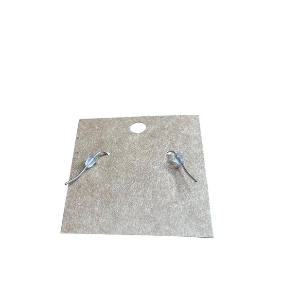 Colorful Printed Wooden Butterfly Dangle Earrings Silvertone Hooks 1 inch - Picture 2 of 3